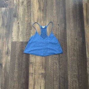 Aerie Summer House Crochet Back Cropped Tank Top